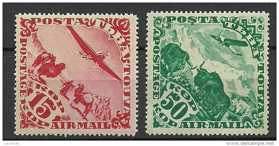 TANNU TUVA 1934 Michel 52 & 54 Fluzeug über Landschaften MNH - Touva