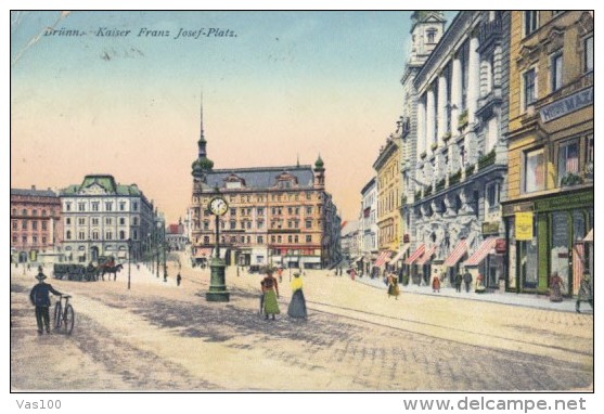 CPA BRUNN- FRANZ JOZSEF SQUARE, CLOCK - Hildburghausen