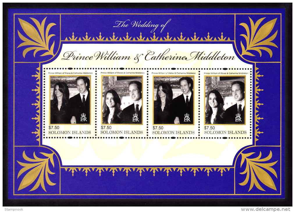 Solomon Islands William & Kate Wedding SS Mint NH  VF           2/14 - Solomon Islands (1978-...)