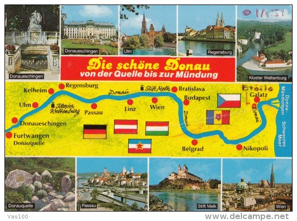 CPA FURWANGEN- DANUBE SPRING, DANUBE TRAIL FROM ORIGIN TO BLACK SEA, CASTLES TOWNS - Furtwangen