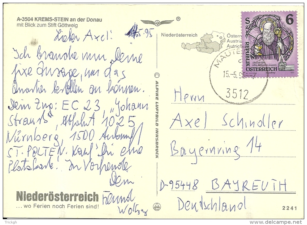 Österreich 1995 Mauters &gt;&gt; Bayreuth D - Lettres & Documents