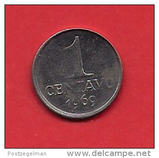 BRASIL, 1969, XF Circulated Coin, 1 Centavo,  Stainless Steel, Km575.2, C1793 - Brazil