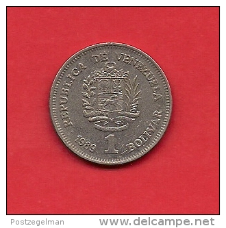 VENEZUELA, 1989, XF Circulated Coin, 1 Bolivar, Nickel Clad Steell, Km 52a, C1796 - Venezuela