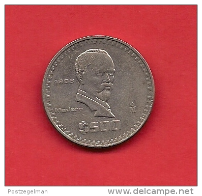 MEXICO, 1988, XF Circulated Coin, 500 Pesos, Copper Nickel, Km 529, C1802 - Messico