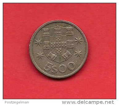 PORTUGAL, 1968, XF Circulated Coin, 5 Escudos, Copper Nickel,   KM 591, C1835 - Portugal