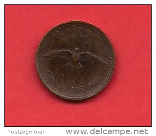 CANADA, 1967, XF Circulated Coin, 1 Cent,1867-1967 Bronze,  Km65,  C1838 - Canada