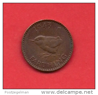 UK, 1941,  XF Circulated Coin, 1 Farthing, Km843  C1858 - B. 1 Farthing