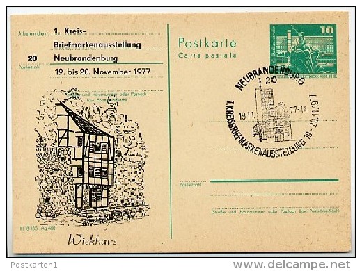 DDR P79-12-77 C47 Postkarte PRIVATER ZUDRUCK Wiekhaus Neubrandenburg Sost. 1977 - Private Postcards - Used