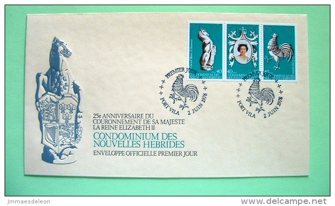 New Hebrides 1978 FDC Cover Coronation Of Queen - Horse Rooster - Rooster Cancel - Storia Postale