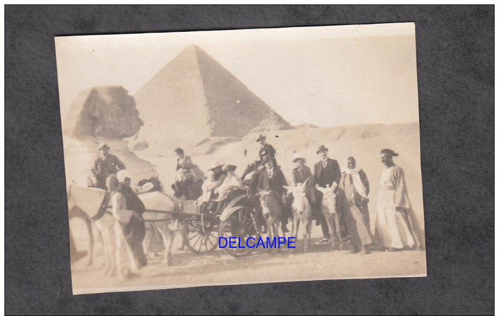 Photo Ancienne - LE CAIRE ( Egype ) - Visite Des Pyramides Et Du Sphinx - Caravane , Attelage , Ane - 1921 - Orte