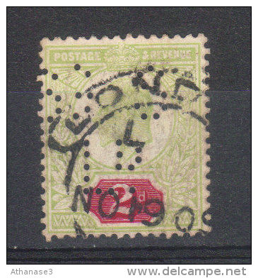 Grande - Bretagne  YT N° 109  ,scott N° 130, Michel N° 106  ( 1902) Perforé - Usati