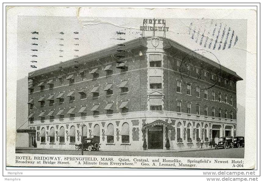 1926 Hotel Bridgway Exterior View Circulated - Springfield