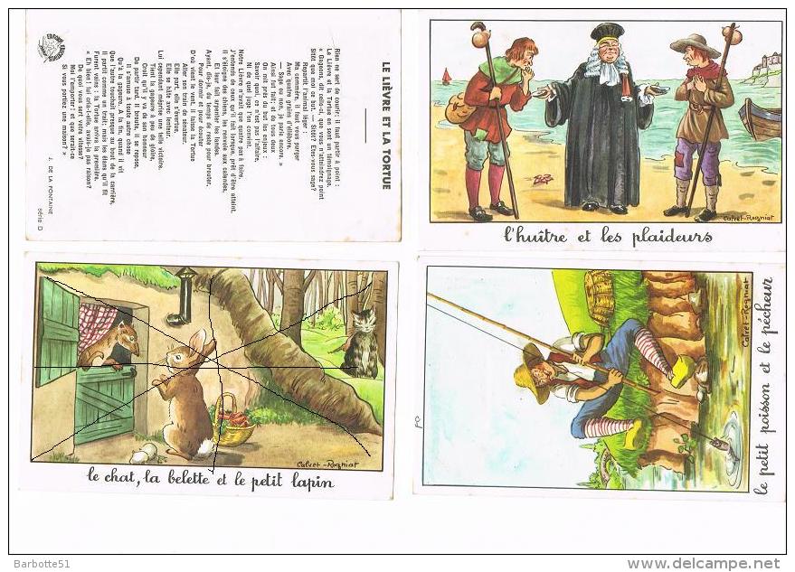 Images Bon Point: éditions éducatives  Fables De La Fontaine 6 Images Signées Calvet-Rogniat -voir Scans Et Description - Autres & Non Classés