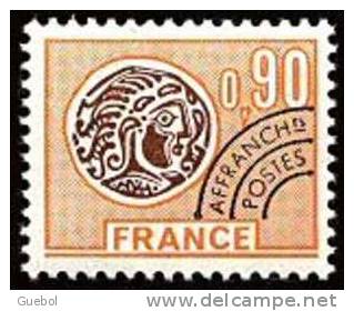 France Préoblitéré N° 142 ** Monnaie Gauloise - Le 90c Orange Et Brun - 1964-1988