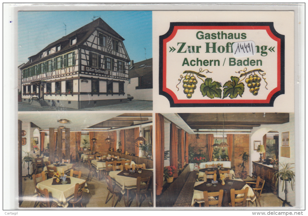 CPM GF -14491- Allemagne -Achern - Multivues Gasthaus "Zur Hoffnung"-Envoi Gratuit - Achern