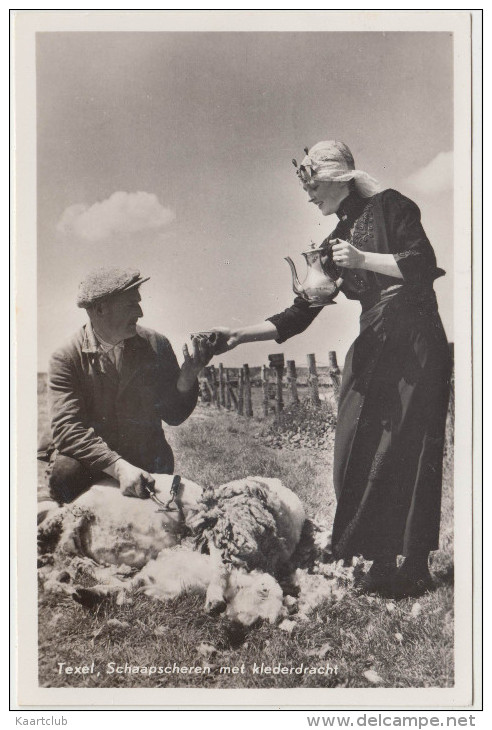 Texel - Schaapscheren Met Klederdracht  (1954) - Holland/Nederland  (2 Scans) - Texel