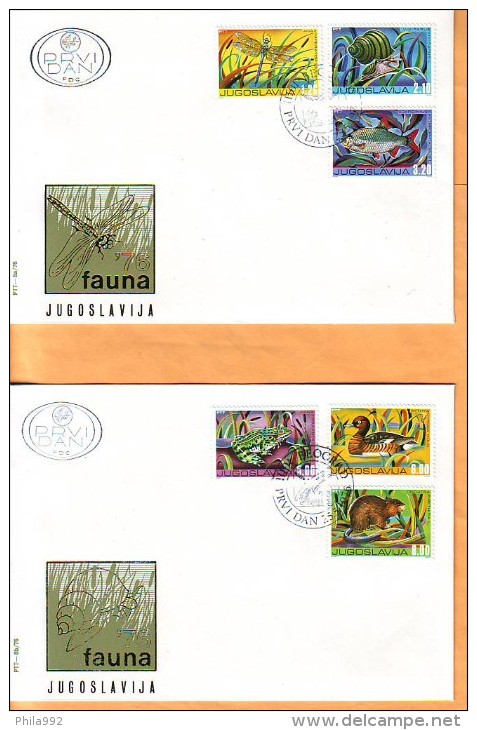 Yugoslavia 1976 Y FDC Fauna Animals Mi No 1640-45 Postmark Beograd 25.05.1976. - FDC