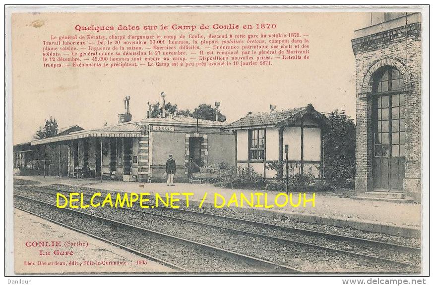 72 // CONLIE  La Gare, Vue Intérieure  Besnardeau Edit - Conlie