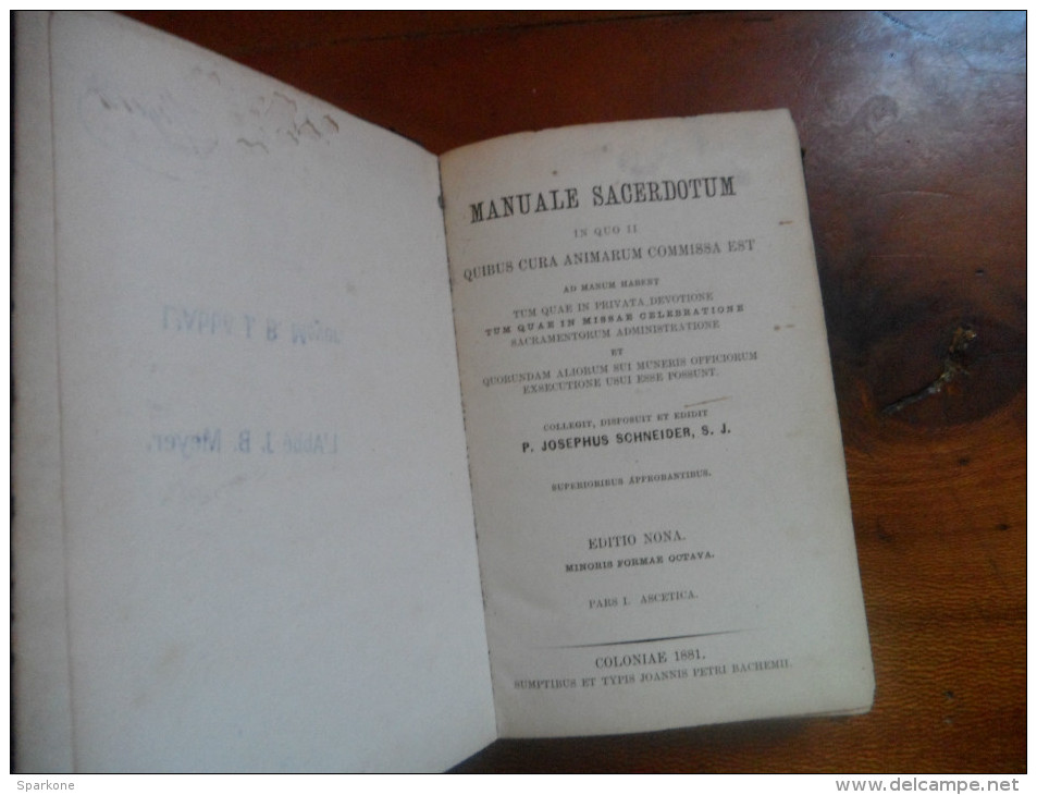 Manuale Sacerdotum  De 1881 - Old Books