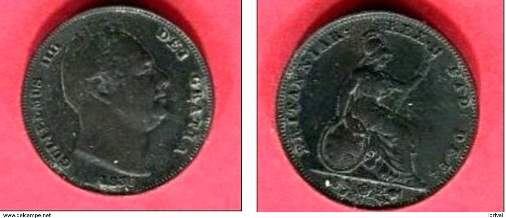 GUILLAUME IV FARTHING 1836 TB+ 9 - Andere & Zonder Classificatie