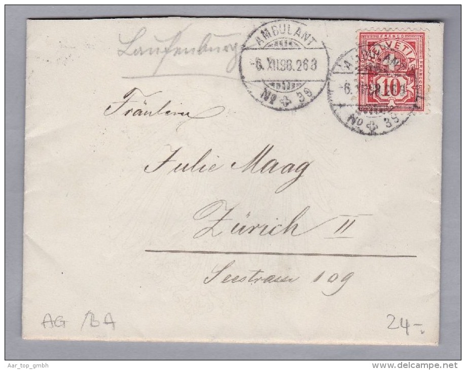 Heimat AG LAUFENBURG 1898-12-06 Bahnwagenvermerk #39 L268 - Lettres & Documents