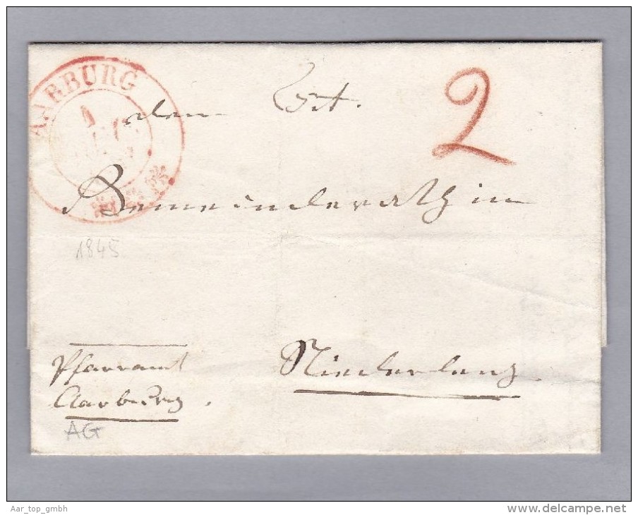 Heimat AG AARBURG 1845-10-01 Brief Nach Reichenberg - ...-1845 Prefilatelia