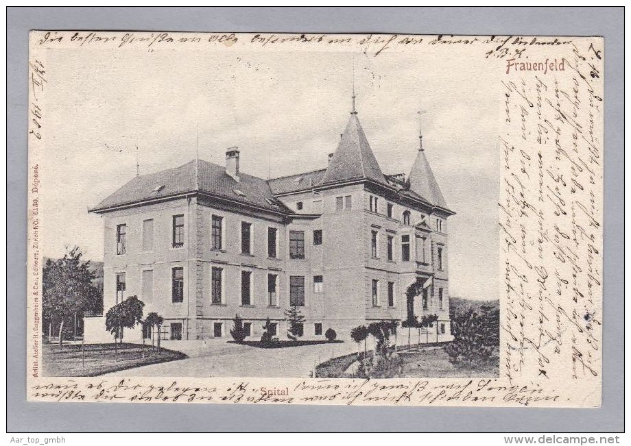 Heimat TG FRAUENFELD 1902-02-18 Bahnwagen Vermerk Ambulant Nr.18 L86 AK Nach Singen - Storia Postale