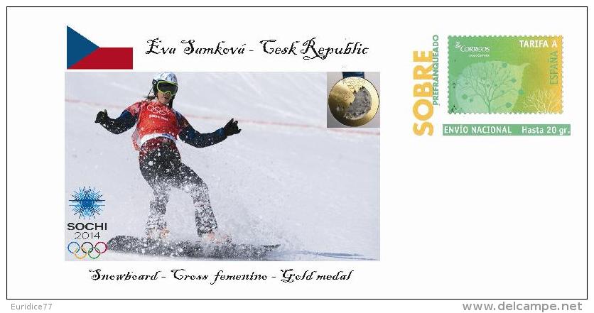 Spain 2014 - XXII Olimpics Winter Games Sochi 2014 Special Prepaid Cover - Eva Samková - Winter 2014: Sochi