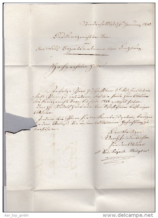 Heimat AG SEENGEN 1848-02-06 Rot Langstempel Brief Nach Lenzburg - ...-1845 Vorphilatelie