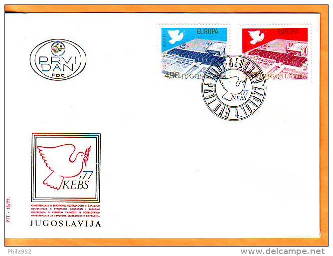 Yugoslavia 1977 Y FDC Conference Safety And Cooperation Mi No 1699-700 Postmark Beograd 04.10.1977. - FDC