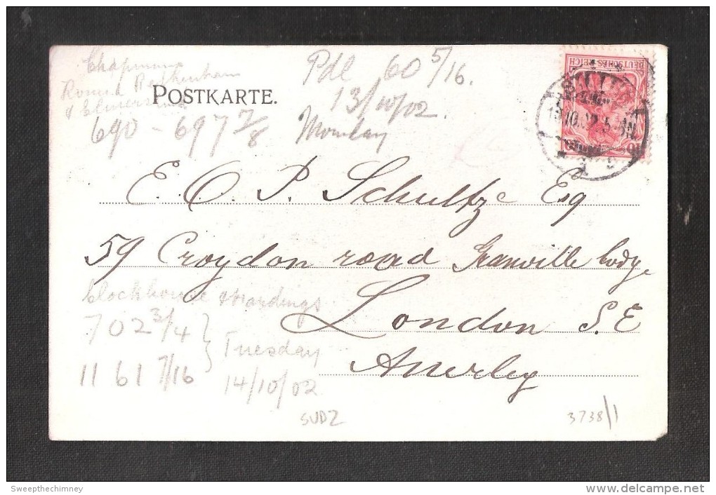 FORSTEREI HOCKENDORF 1902 + Postmark + Stamp Postal History STAMP UPSIDE DOWN - Autres & Non Classés