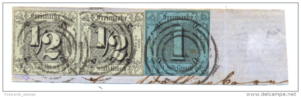 Thurn U Taxis, Briefstück Mit 2x Michel Nr. 3 U. 1x Michel Nr. Nr. 11 Mit Stempel "1" V. Abterode - Other & Unclassified