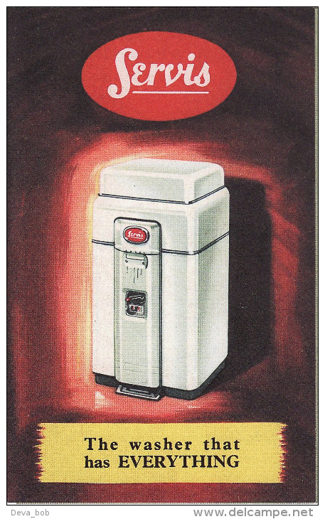 Servis Washing Machine & Wringer Illustrated 1950´s Sales Brochure Replica - Werbung
