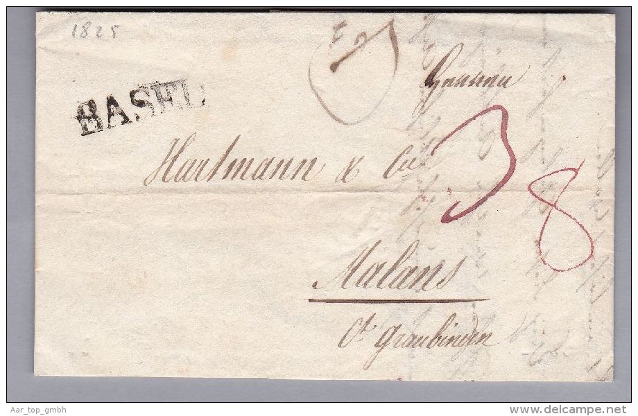 Heimat BS BASEL 1825-06-10 Brief Nach Malans - ...-1845 Precursores