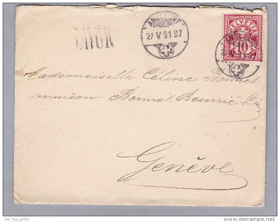 Heimat GR CHUR 1891-05-27 Ambulant L87 Brief Nach Genève - Covers & Documents