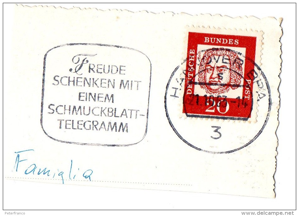 1963 Germania - Dare Gioia Con Un Telegramma (annullo Su Frammento) - R- & V- Vignetten