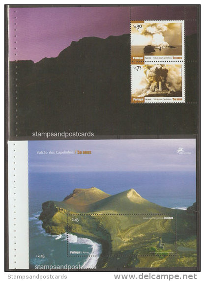 Portugal Açores 2 Blocs Du Carnet Eruption Volcan Capelinhos Phare 2007 ** Azores Vulcano Eruption Lighthouse 2 S/s ** - Vulkane