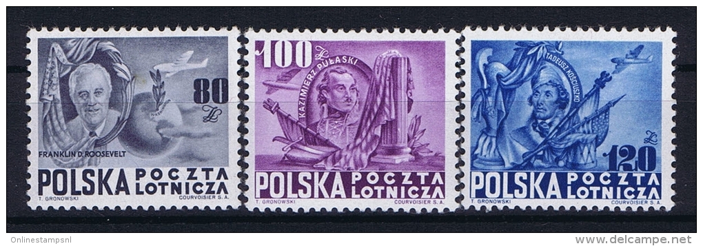 Poland: Mi  515 - 517, 1948 MNH/** Airmail - Unused Stamps