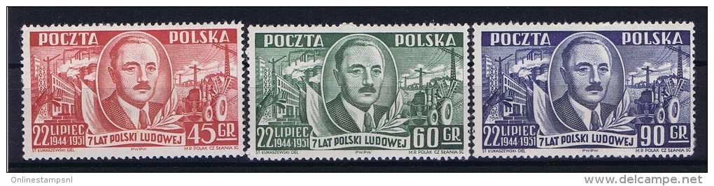 Poland: Mi  702 - 704 1951 MNH/** - Ongebruikt