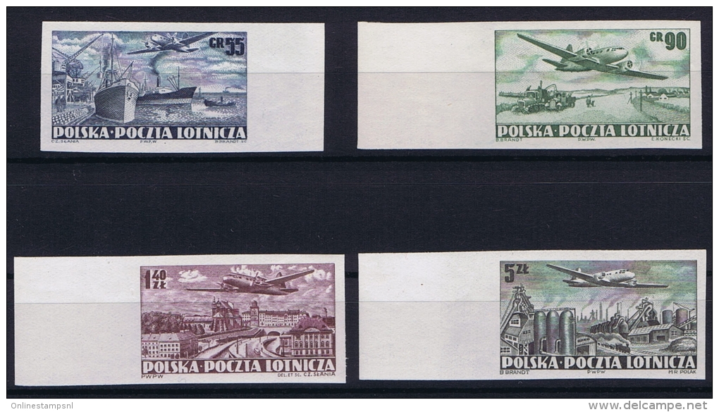 Poland: Mi  728 - 731 B MNH/** Imperforated, Airmail - Ongebruikt