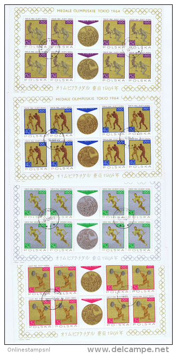 Poland: Mi  1623 - 1630   Kleinbogensatz, 1965 Used - Blokken & Velletjes