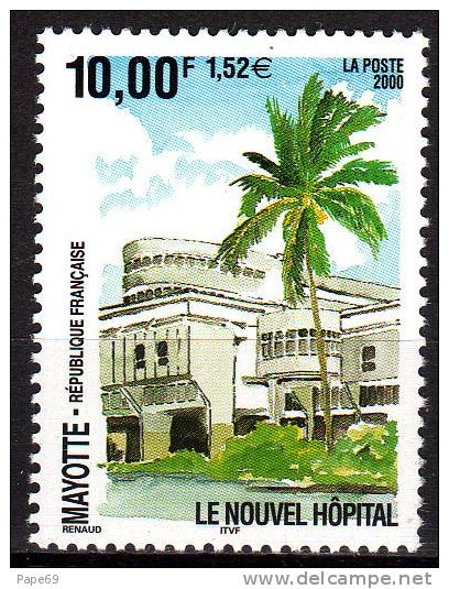 Mayotte N° 91  XX  Le Nouvel Hôpital  Sans Charnière TB - Altri & Non Classificati