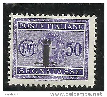 ITALIA REGNO REPUBBLICA SOCIALE RSI 1944 SEGNATASSE PICCOLO FASCIO "FASCIETTO" CENTESIMI 50 TASSE  MNH - Taxe