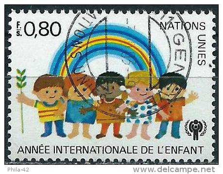 Nations-Unies (Genève) 1979 - Enfants Et Arc-en-ciel ( YT 83 ) - Usati