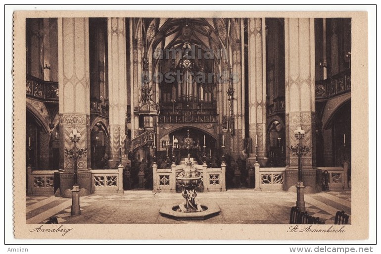 GERMANY - AK ANNABERG - St. ANNENKIRCHE INNEN - CHURCH INTERIOR - C1925 Vintage Postcard   [7249] - Annaberg-Buchholz