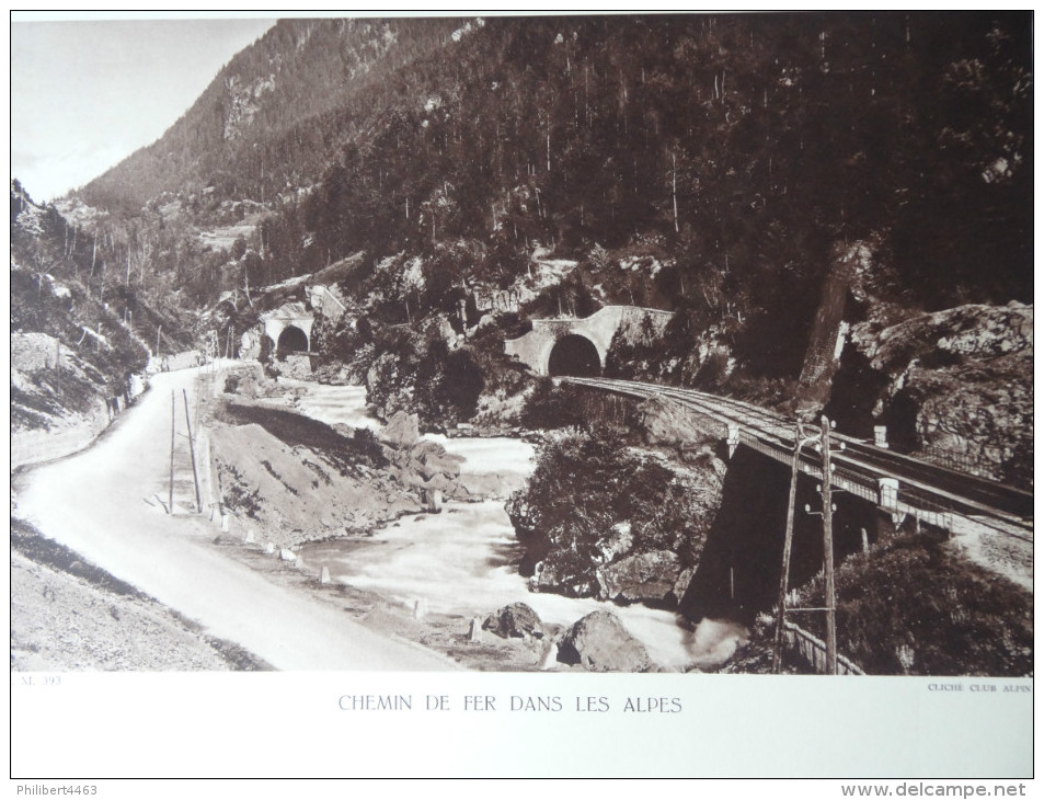 PHOTO CLUB ALPIN CHEMIN DE FER ENTRE ST MICHEL DE MAURIENNE ET MODANE 1935 REF FM 393 - Autres & Non Classés