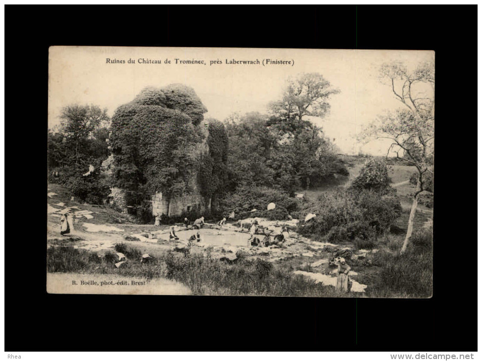 29 - L´ABERWRACH - Ruines Du Château De Troménec - Lavoir - Lavandière - Autres & Non Classés