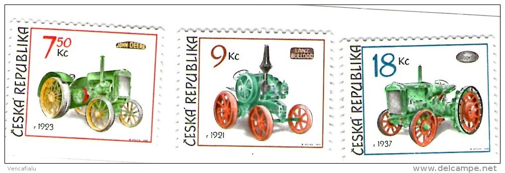 Czech Republic - Historic Tractors, Set Of 3 Stamps, MNH - Unused Stamps