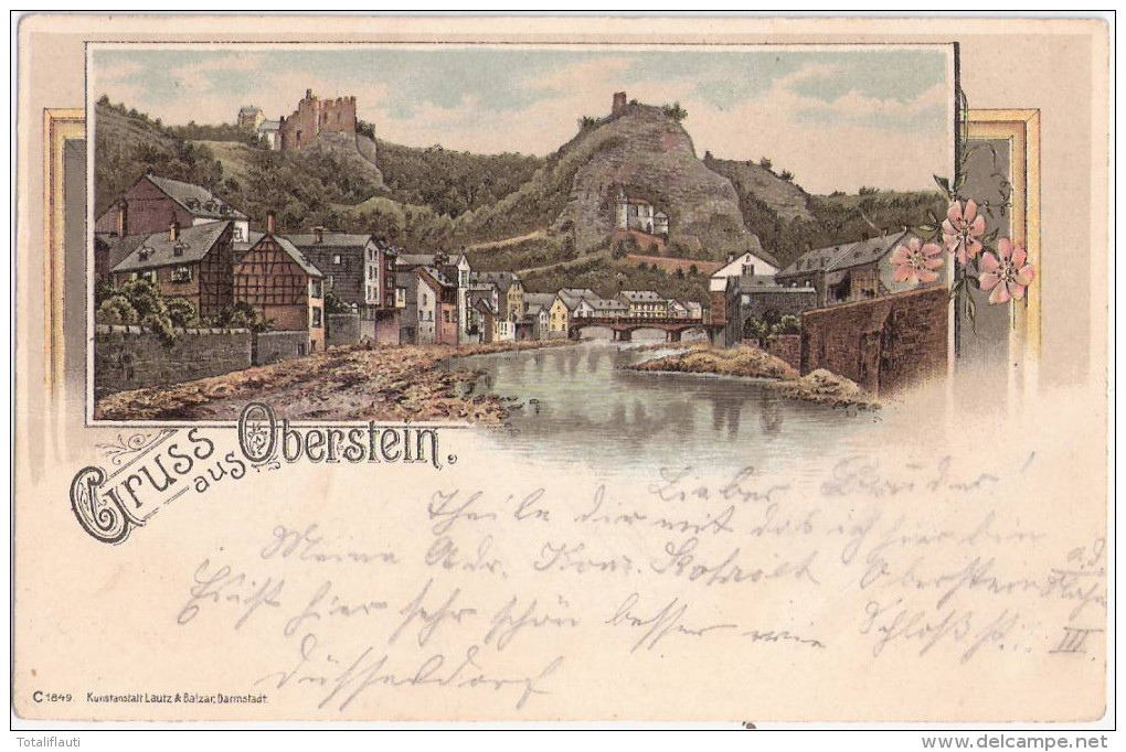 Gruss Aus Oberstein Color Litho 19.7.1904 Gelaufen - Idar Oberstein