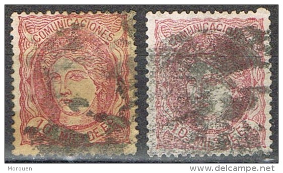 Sellos 10 Mils Alegoria 1870, Variedad Color, Num 105 Y 105a º - Used Stamps